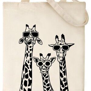 Brand New Giraffe Canvas Tote 15.7in Women's Durable Shoulder Bag